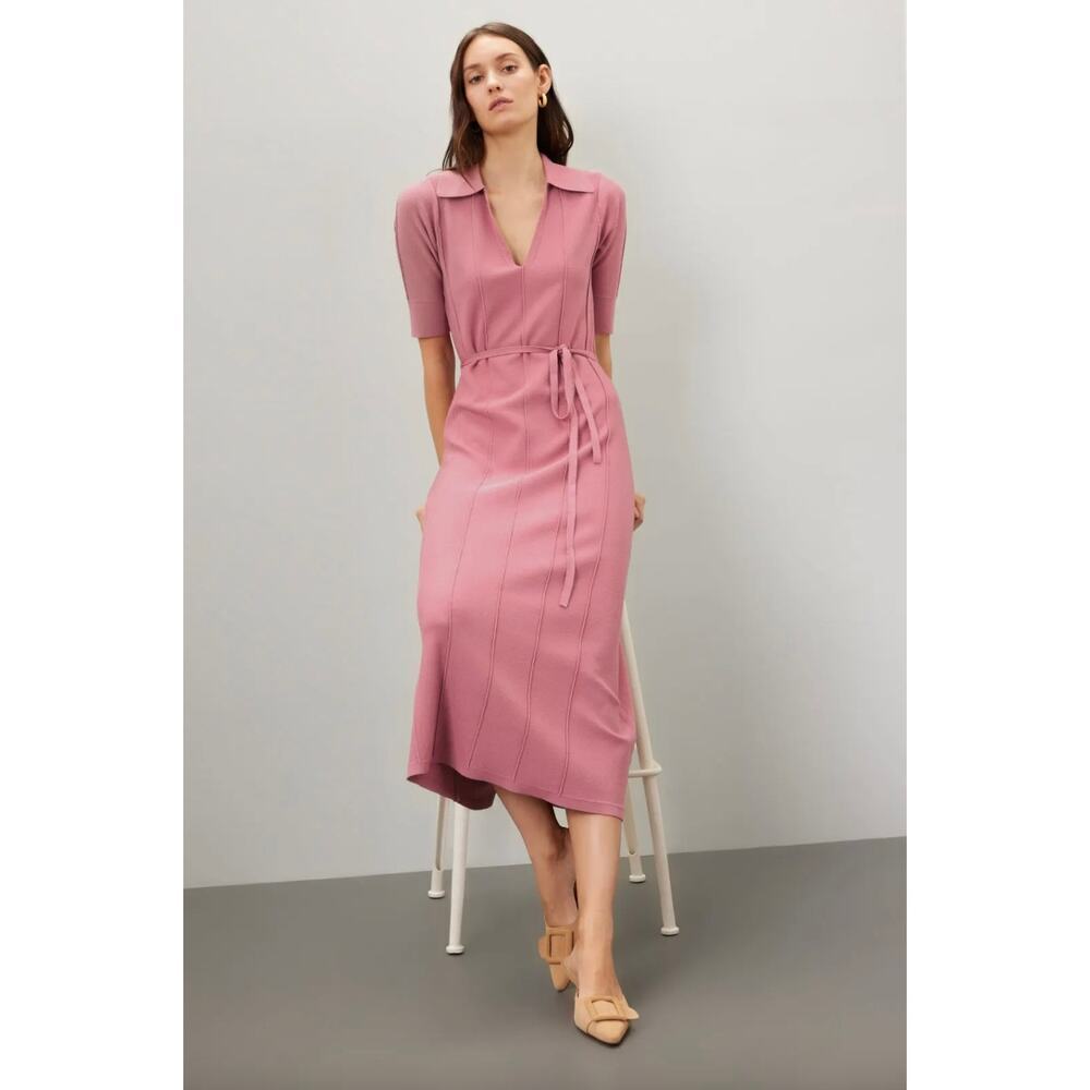 Adam Lippes Pink Knit Collar Dress Sz XS - Picture 4 of 10